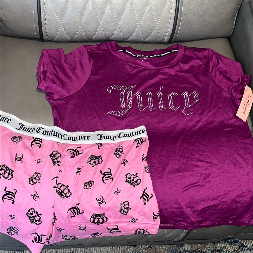NWT Juicy Couture Pajama Set - Magenta and Light Pink